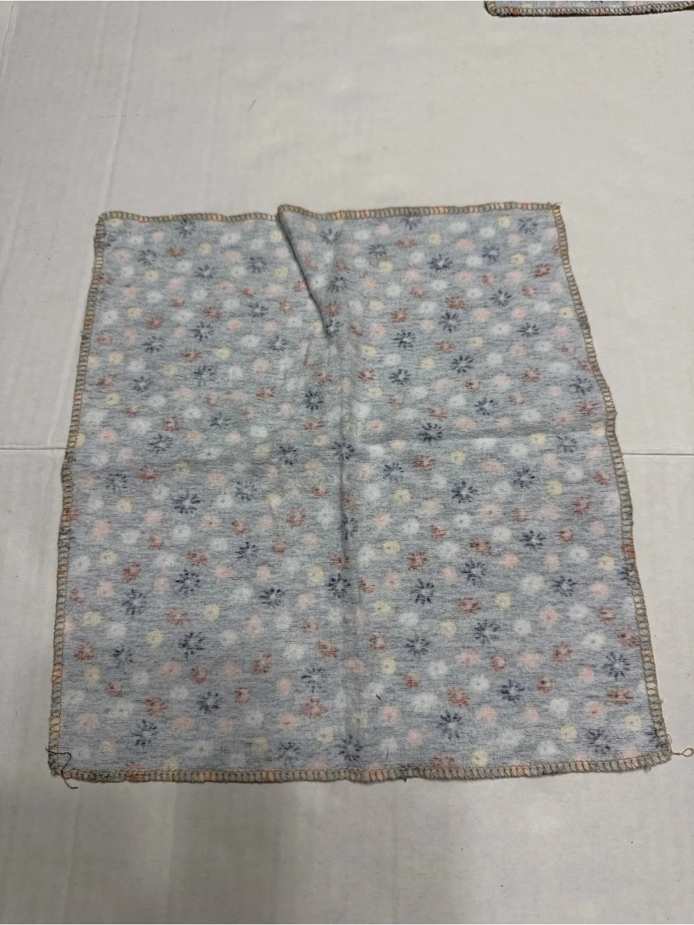 Floral Wash Cloths/Handkerchiefs - Blue Set of 3